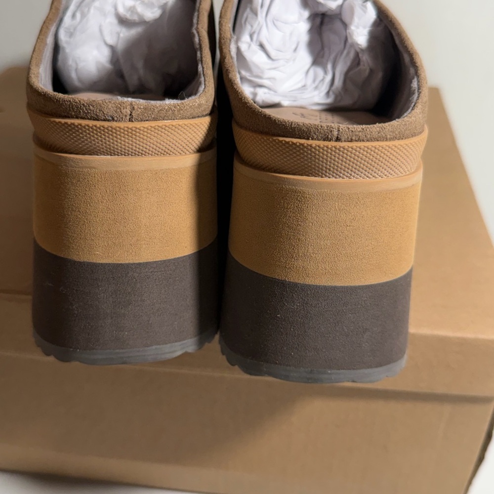 Naked Feet Brown Platform Mules coach otter - Picture 5 of 10